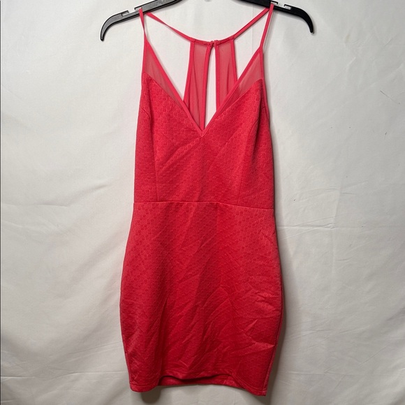 ASTR pink label cocktail paradise sheer back form fitting dress sz Med - Picture 1 of 6